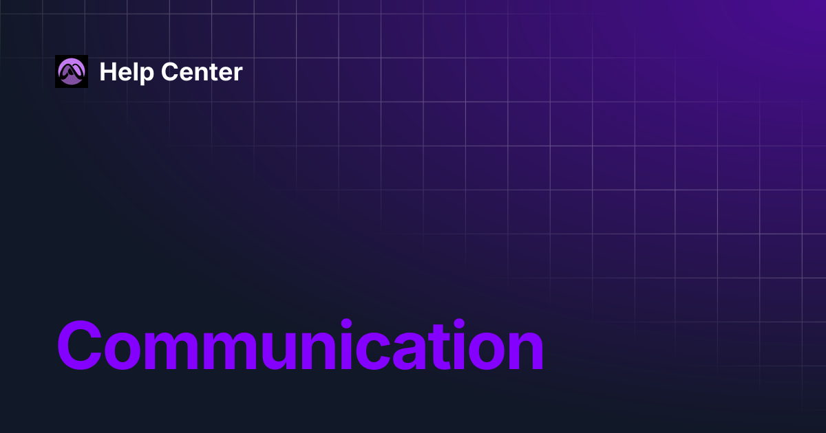 Communication | Help Center